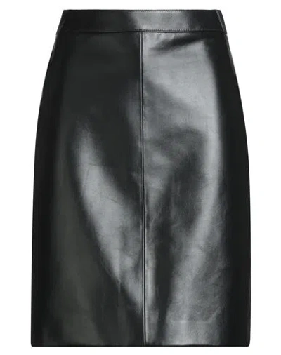 Celine Woman Mini Skirt Black Size 4 Lambskin In Black