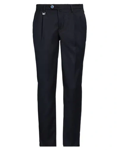 Barbati Man Pants Midnight Blue Size 30 Polyester, Viscose, Elastane In Black