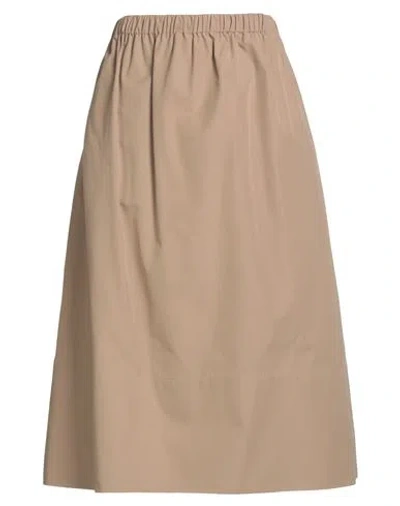 Fabiana Filippi Woman Midi Skirt Light Brown Size 8 Cotton In Gold