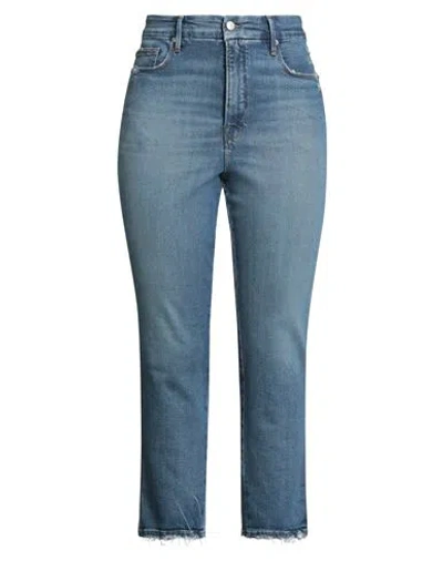Good American Woman Jeans Blue Size 31 Cotton, Lyocell, Elastane In Blue