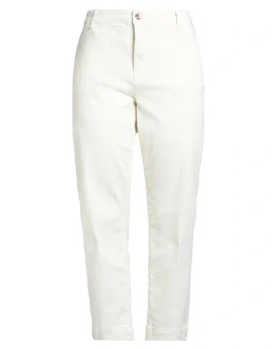 Xandres Woman Jeans Ivory Size 16 Tencel, Cotton, Elastane In White