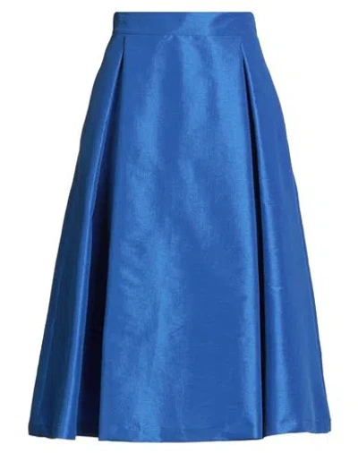 Kartika Woman Midi Skirt Bright Blue Size 2 Polyester, Polyamide, Elastane In Blue