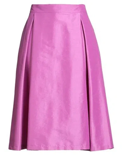 Kartika Woman Midi Skirt Mauve Size 12 Polyester, Polyamide, Elastane In Purple