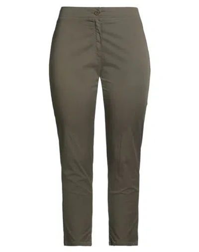 Diana Gallesi Woman Pants Military Green Size 12 Cotton, Elastane In Green