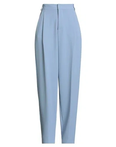 Hinnominate Woman Pants Light Blue Size M Polyester, Elastane In Blue