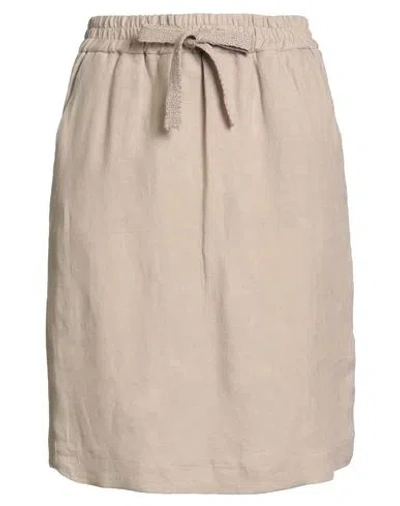 Le Tricot Perugia Woman Midi Skirt Beige Size 6 Linen In Multi