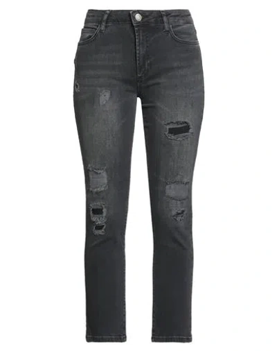 Fred Mello Woman Jeans Black Size 28 Cotton, Elastane In Black