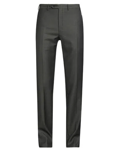 Brioni Man Pants Military Green Size 40 Virgin Wool, Polyamide In Blue