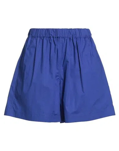 Hache Woman Shorts & Bermuda Shorts Bright Blue Size 6 Cotton In Blue