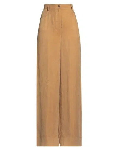 Alberta Ferretti Woman Pants Camel Size 6 Lyocell In Brown