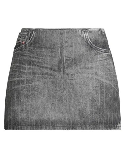 Diesel Woman Denim Skirt Black Size 30 Cotton In Black