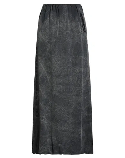 Diesel Woman Maxi Skirt Charcoal Size L Cotton In Black