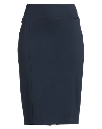 Diana Gallesi Woman Midi Skirt Navy Size 10 Viscose, Polyamide, Elastane In Blue
