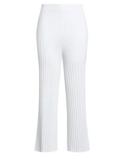 Fedeli Woman Pants White Size 6 Viscose, Cotton In White