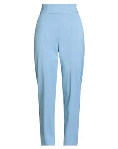 Manila Grace Woman Pants Sky Blue Size 4 Viscose, Polyamide, Elastane In Blue