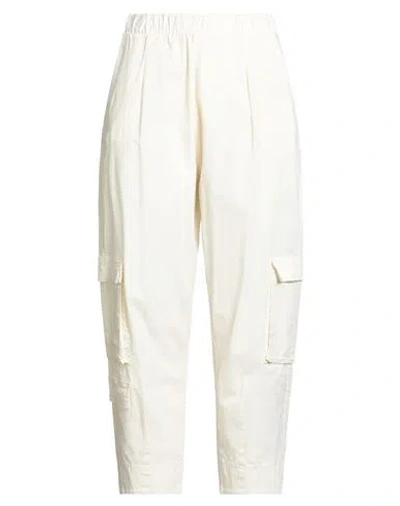 Soko Ni Inai Woman Pants Off White Size L Cotton, Elastane In White