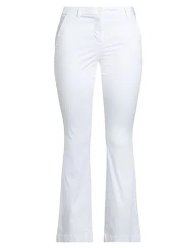White Wise Woman Pants White Size 6 Polyester, Elastic Fibres In White