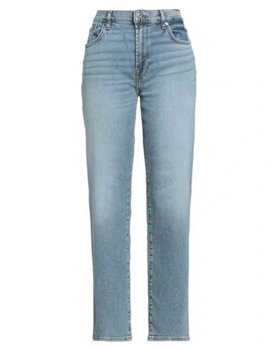 7 For All Mankind Luxe Vintage Woman Jeans Blue Size 29 Cotton, Modal, Elastomultiester, Elastane In Blue