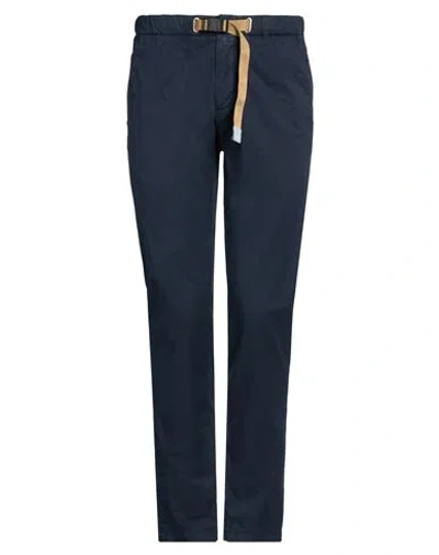 White Sand Man Pants Navy Size 38 Cotton, Elastane In Blue