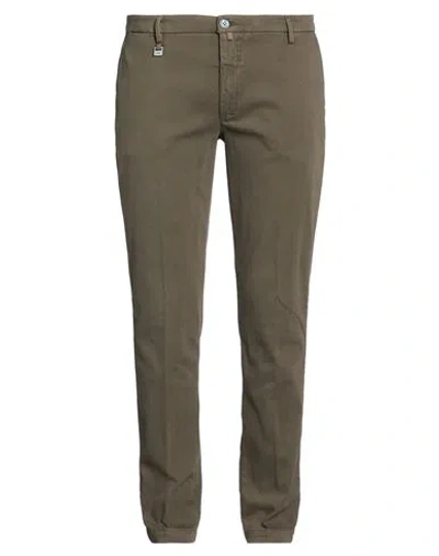 Barbati Man Pants Military Green Size 40 Cotton, Elastane In Green