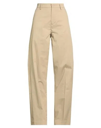Re-hash Re_hash Woman Pants Camel Size 29 Cotton, Elastane In Neutral