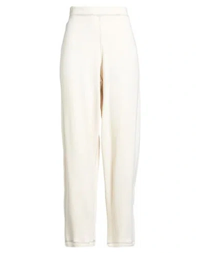Baserange Woman Pants Cream Size M Recycled Cotton In White