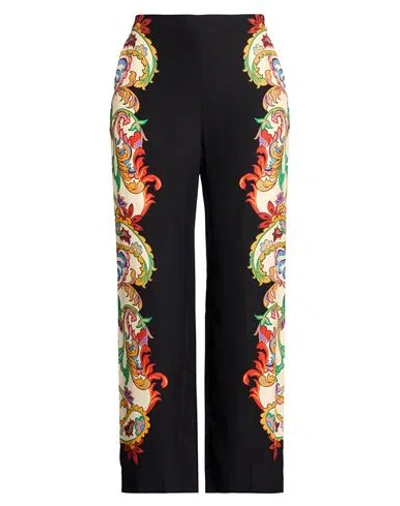 Etro Woman Pants Black Size 12 Silk In Black
