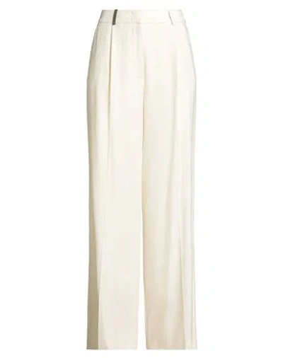 Peserico Woman Pants Cream Size 8 Viscose, Polyester, Elastane In White