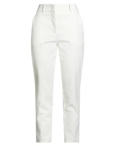 Eleventy Woman Pants White Size 10 Cotton, Lycra, Elastane In White
