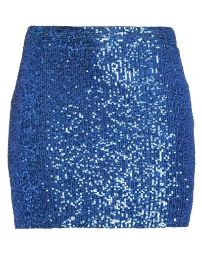 Silence Limited Woman Mini Skirt Blue Size L Polyester In Blue