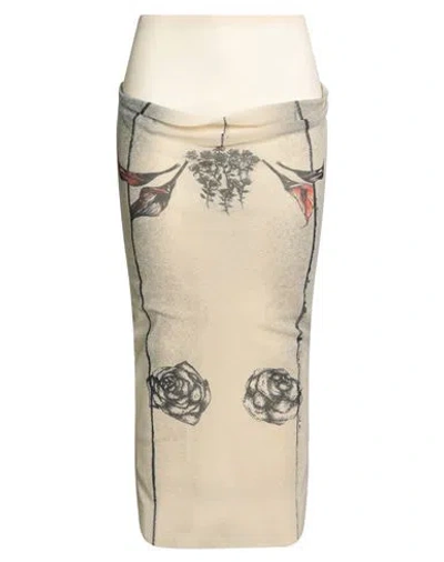 Jean Paul Gaultier Woman Maxi Skirt Beige Size M Polyamide In Neutral