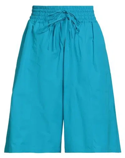 Jil Sander Woman Shorts & Bermuda Shorts Azure Size 8 Cotton In Blue