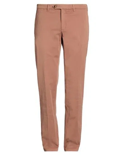 Canali Man Pants Brown Size 44 Cotton, Elastane In Brown