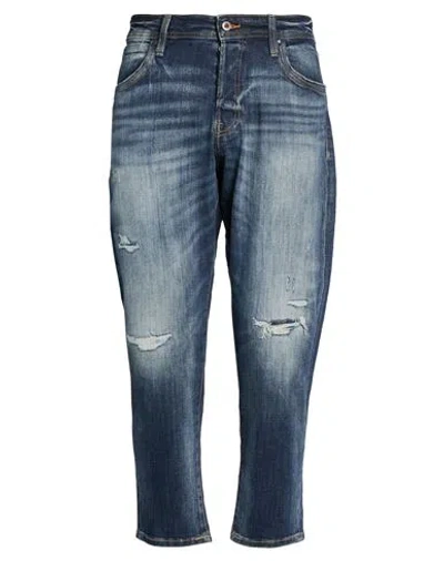 Jack & Jones Man Jeans Blue Size 32w-32l Cotton, Recycled Cotton, Elastane In Blue