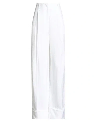 Blugirl Woman Pants White Size 4 Viscose, Linen In Multi