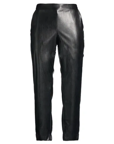 Daniela Drei Woman Pants Black Size 6 Polyurethane In Multi
