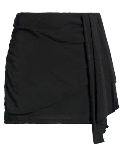 Haveone Woman Mini Skirt Black Size M Viscose, Nylon In Black
