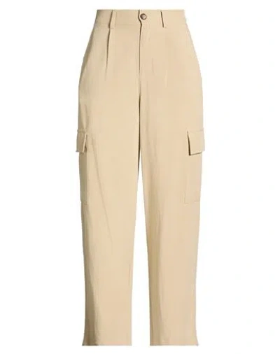 White Wise Woman Pants Beige Size 8 Viscose, Linen In Brown