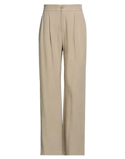White Wise Woman Pants Beige Size 6 Viscose, Linen In Neutral