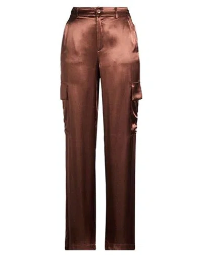 Kontatto Woman Pants Brown Size 8 Viscose In Brown