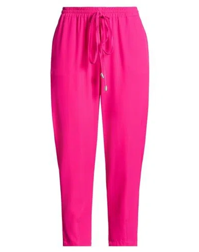 Lanacaprina Woman Pants Fuchsia Size 4 Polyester, Elastane In Animal Print