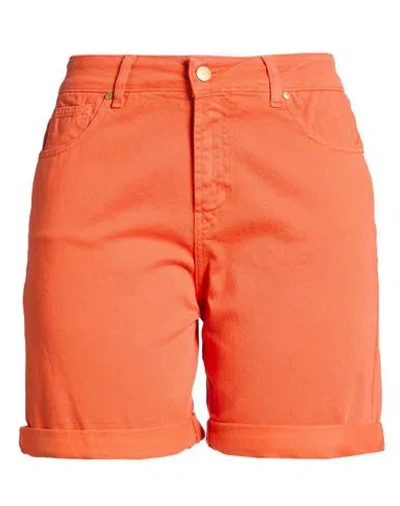 Kartika Woman Denim Shorts Orange Size 10 Cotton In Orange