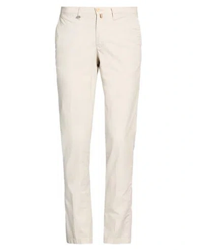 Barbati Man Pants Cream Size 38 Cotton, Polyester, Elastane In Neutral