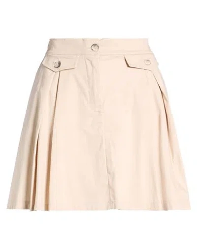 Haveone Woman Mini Skirt Ivory Size M Cotton, Elastane In Neutral