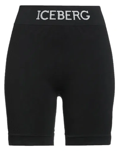 Iceberg Woman Shorts & Bermuda Shorts Black Size L Polyamide, Elastane In Black