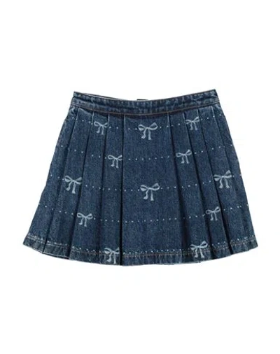 Self-portrait Toddler Girl Denim Skirt Blue Size 7 Cotton In Blue