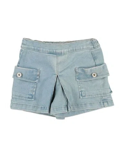 Mayoral Toddler Girl Denim Shorts Blue Size 5 Cotton, Polyester, Elastane In Blue
