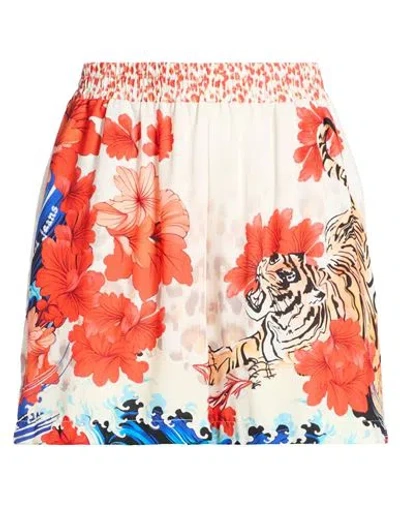 Bsb Jeans Woman Shorts & Bermuda Shorts Off White Size L Polyester In White