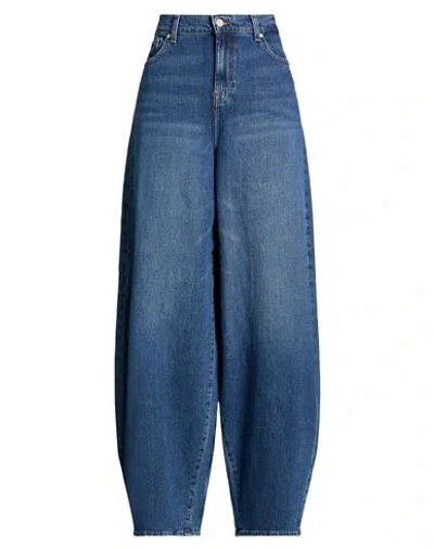 7 For All Mankind Woman Jeans Blue Size 32 Cotton, Elastane In Blue