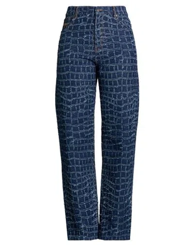 Msgm Woman Jeans Blue Size 10 Cotton In Blue